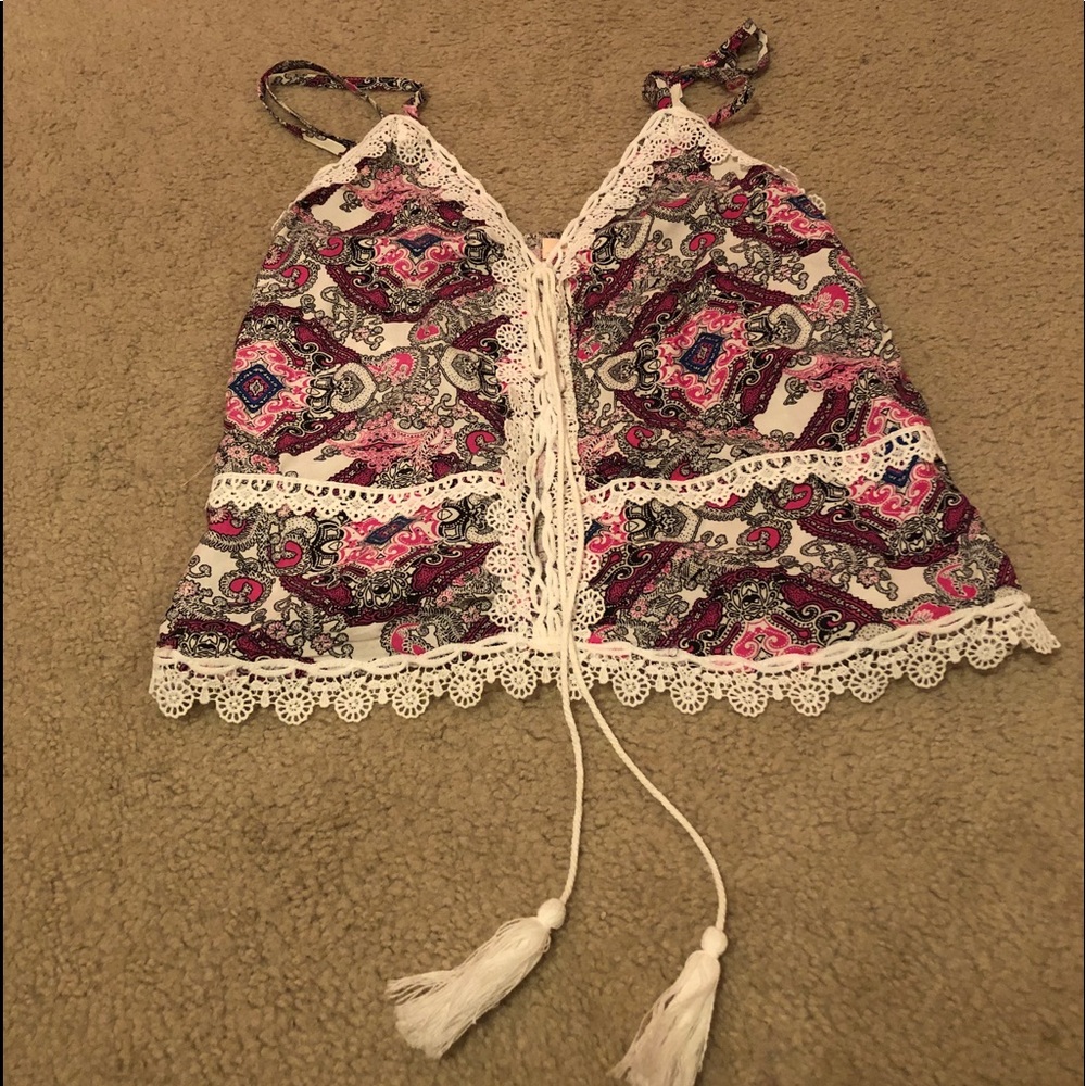 little pink patterned tank
